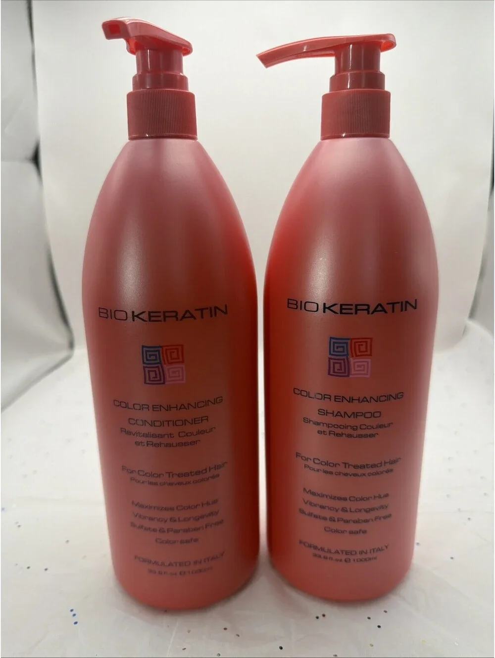 Bio Keratin Color Enhancing DUO Shampoo & Conditioner 33.8 fl oz Italy New